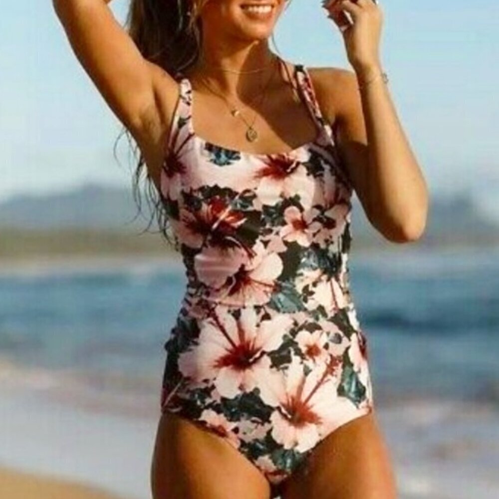 Albion Bronte Eden one piece floral Sideā Cutout Swimsuit